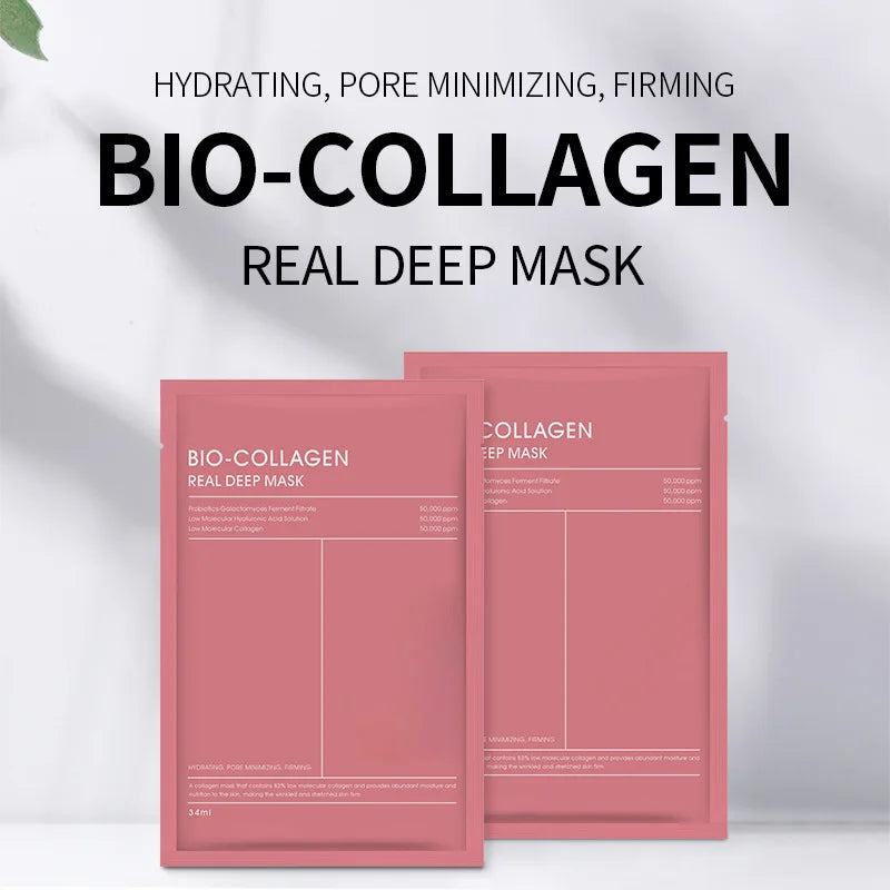 Hydrating Moisturizing Collagen Face Mask Skin Friendly Fit Firming Soothing Facial Treatment FOR Healthy Glowing Skin