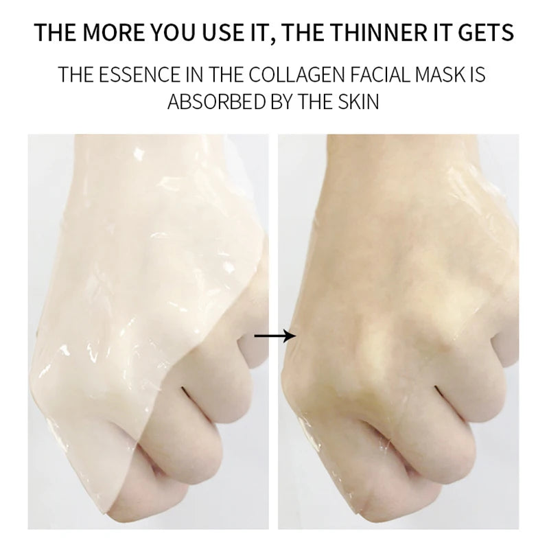 Hydrating Moisturizing Collagen Face Mask Skin Friendly Fit Firming Soothing Facial Treatment FOR Healthy Glowing Skin
