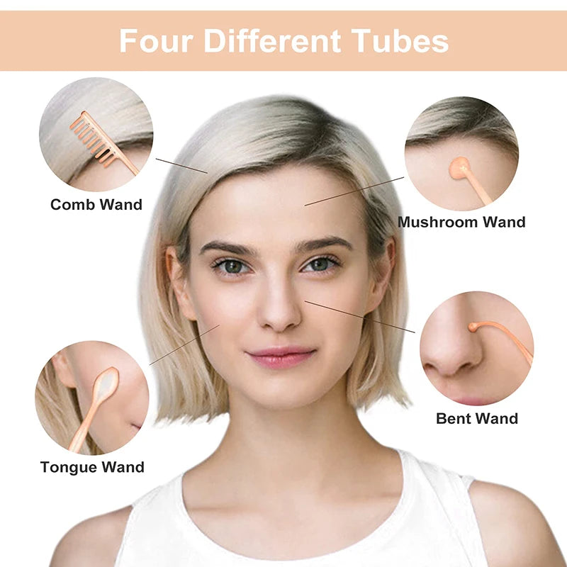 New Orange High Frequency Facial Machine Electrotherapy Wand Neon Argon Tubes Wands Device Face Skin Care  Beauty Tools Home Use