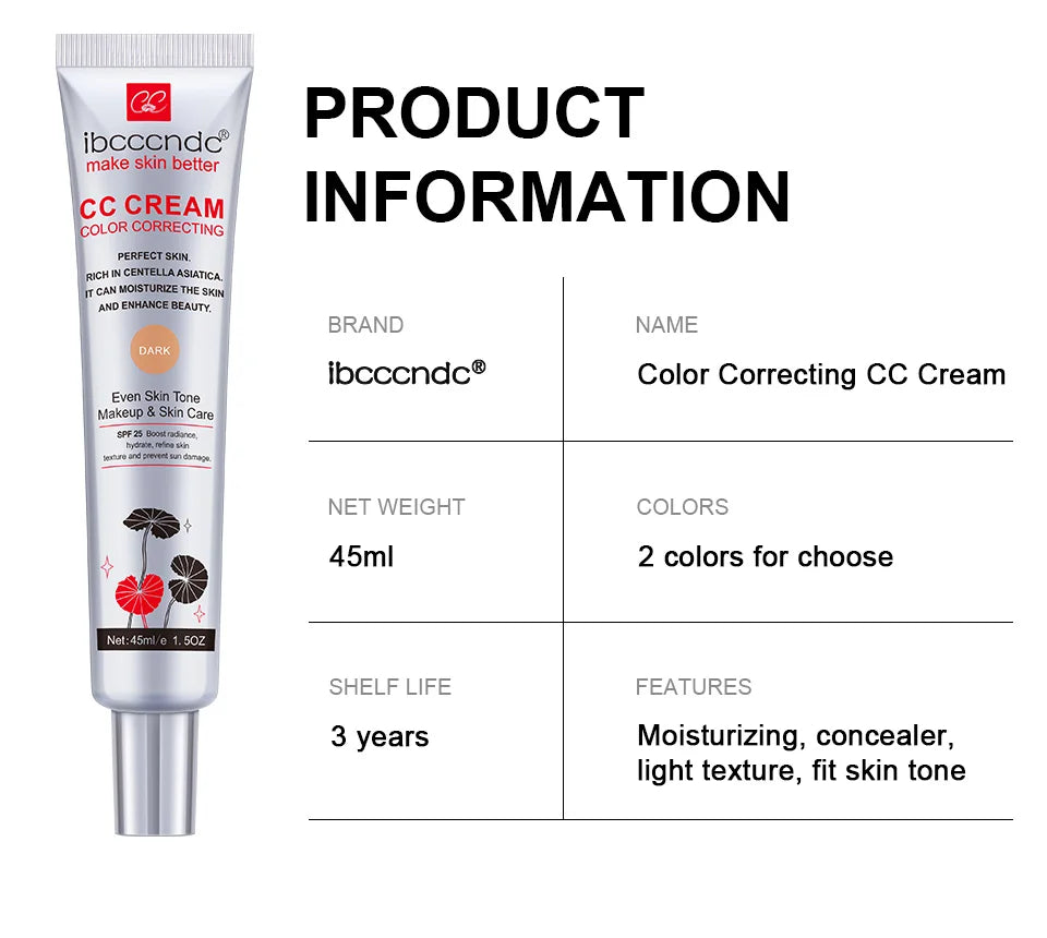Colour Changing Foundation Full Coverage Base Makeup Cc Cream Face Concealer Makeup Magic Foundation Covering White Foundations