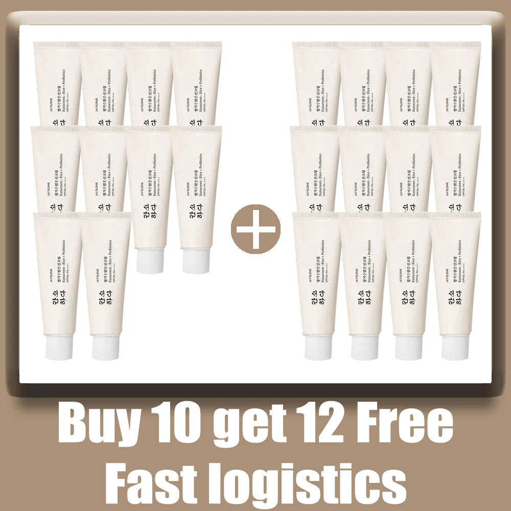 50ml SPF50+ Rice Organic Sunscreen Lightweight And Non-Greasy Anti UV Sun Block Facial Sunscreen