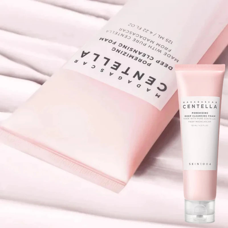Facial Cleansing Set Centella Cleansing Foam,Poremizing Quick Clay Stick Mask and Gentle Makeup Remover Oil Pore Care 2pcs Set