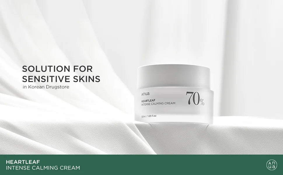 ANUA Heartleaf 70 Intense Calming Cream with Ceramide Whitening Cream Moisturizing Facial Cream 50ml Korean Skin care Product