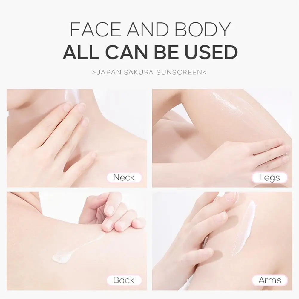 Sakura Sunscreen Cream SPF50 Moisturizing UV Protect Face Body Sunscreen Isolation Lotion Oil Control Reduce Melanin Skin Care