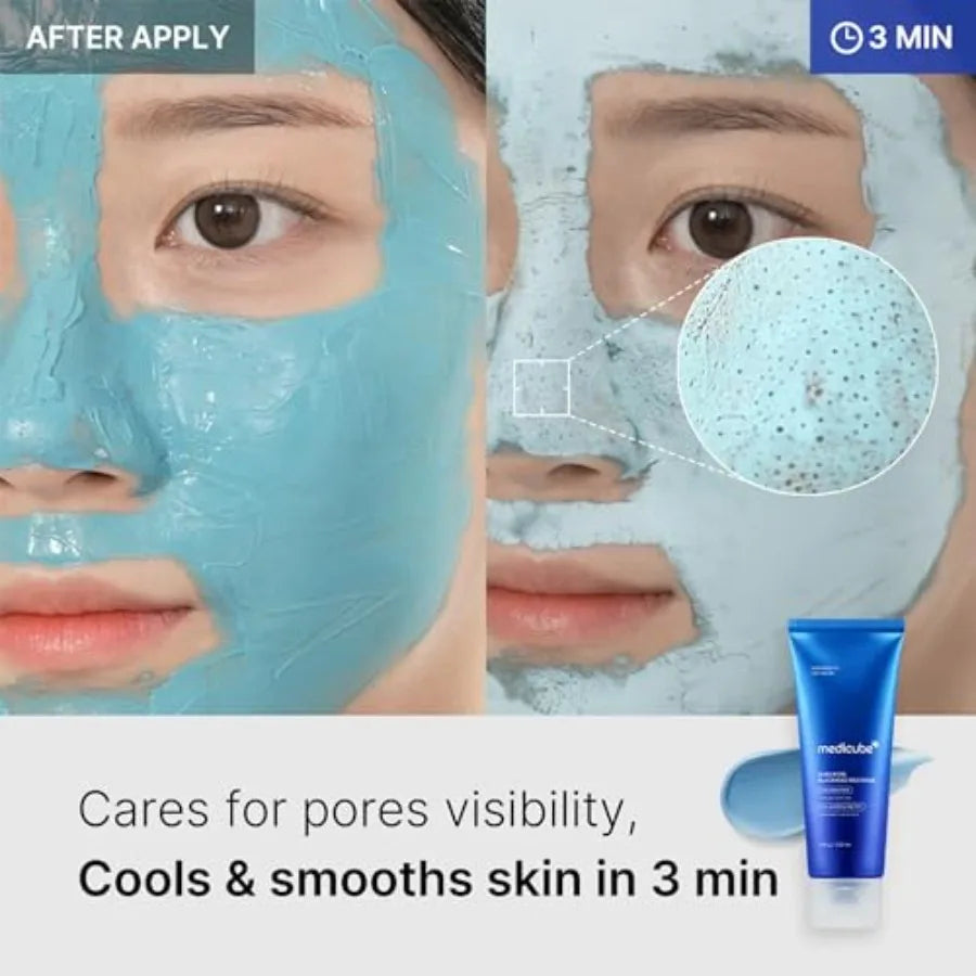 Zero Pore Black Mud Facial Mask Skin Cooling Pore Tightening 3 Minute Quick Dry Formula with AHA BHA PHA and PorePurifying Clay
