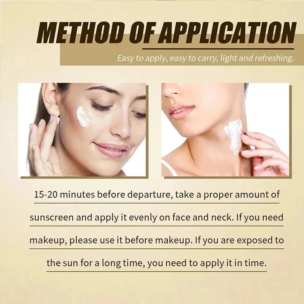 SPF50 + sunscreen, 50ml Korean rice probiotic sunscreen, relieve sun exposure, soft facial moisturizer, efficient sun protection