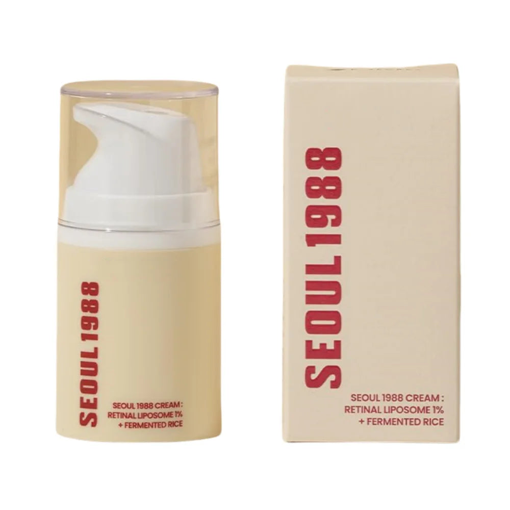 Seoul 1988 Rice Soothing Toner,Cleansing Foam,Retinol Liposome Face Cream Care Serum,Moisturizing sunscreen,Korean Skincare Set