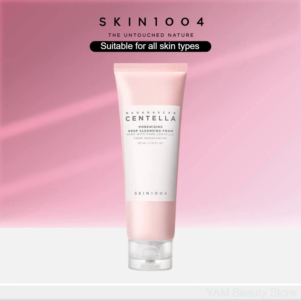Facial Cleansing Set Centella Cleansing Foam,Poremizing Quick Clay Stick Mask and Gentle Makeup Remover Oil Pore Care 2pcs Set