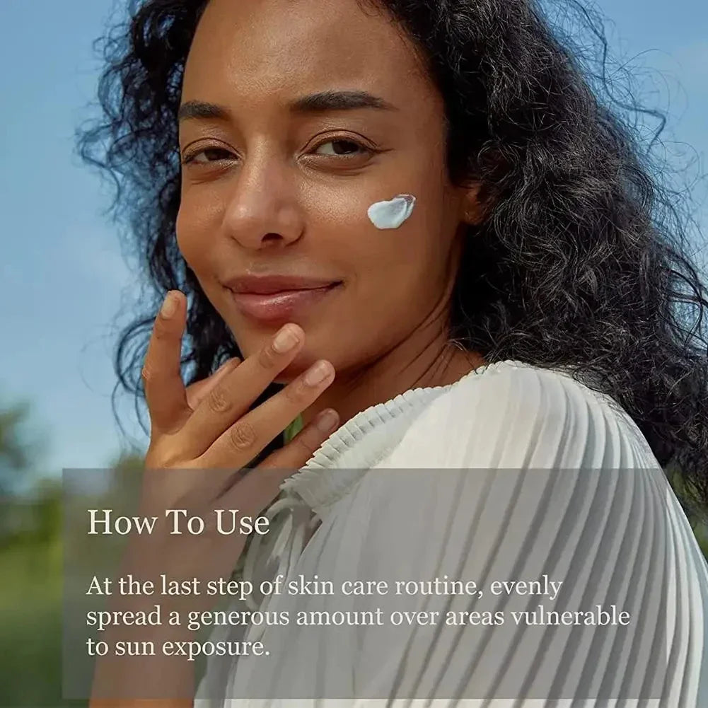 50ml SPF50+ Rice Organic Sunscreen Lightweight And Non-Greasy Anti UV Sun Block Facial Sunscreen vjkjjh