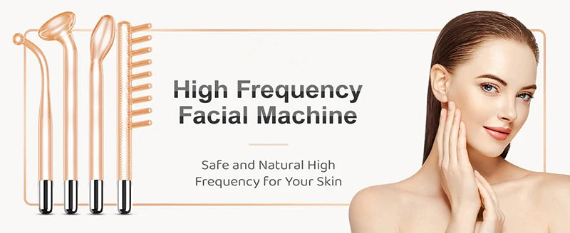 New Orange High Frequency Facial Machine Electrotherapy Wand Neon Argon Tubes Wands Device Face Skin Care  Beauty Tools Home Use
