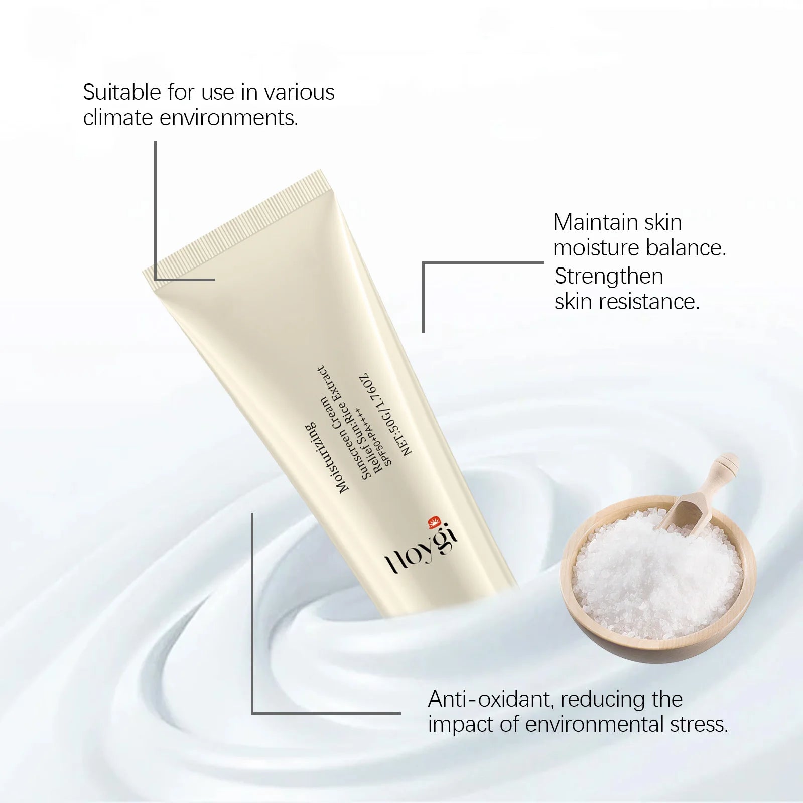 Moisturize Sunscreen Cream SPF 50+ Non greasy Prevent UV Lasting Hydrating Soothing Smoothing Face Sunscreen Cream for Summer