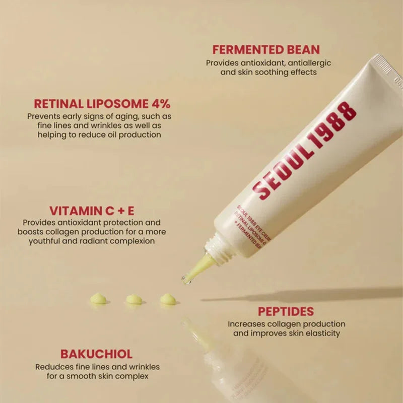 Seoul 1988 Rice Soothing Toner,Cleansing Foam,Retinol Liposome Face Cream Care Serum,Moisturizing sunscreen,Korean Skincare Set
