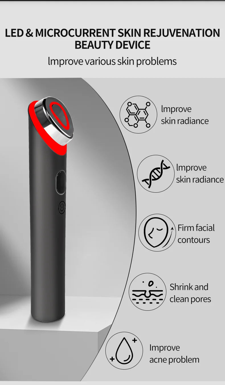 Booster Pro Led Facial Light Therapy 7 Colors Eye Beauty Wand Red Light Eye Massager for Skincare & Blue Rejuvenation Tool