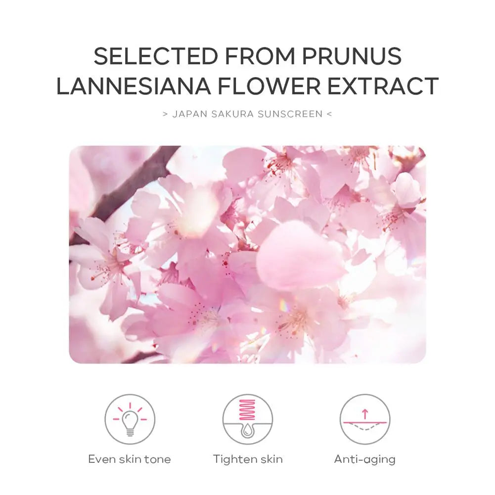 Sakura Sunscreen Cream SPF50 Moisturizing UV Protect Face Body Sunscreen Isolation Lotion Oil Control Reduce Melanin Skin Care