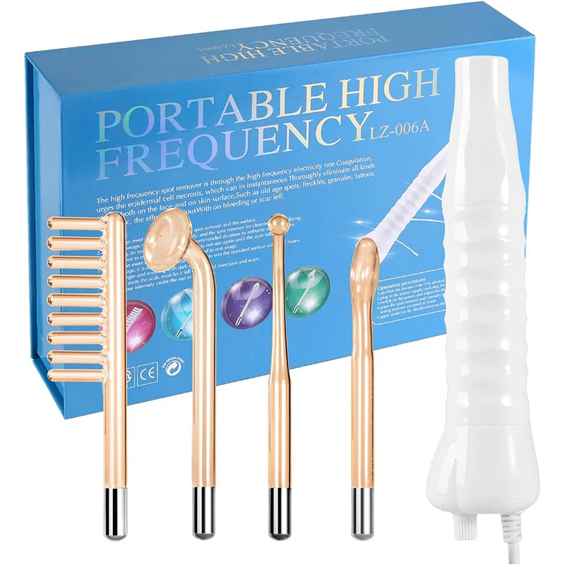 New Orange High Frequency Facial Machine Electrotherapy Wand Neon Argon Tubes Wands Device Face Skin Care  Beauty Tools Home Use