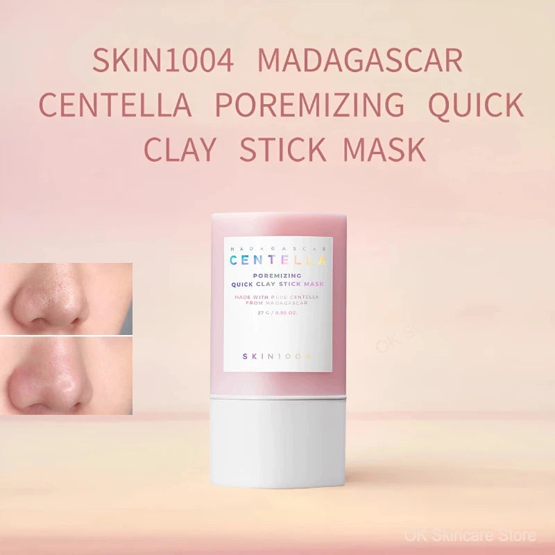 Facial Cleansing Set Centella Cleansing Foam,Poremizing Quick Clay Stick Mask and Gentle Makeup Remover Oil Pore Care 2pcs Set