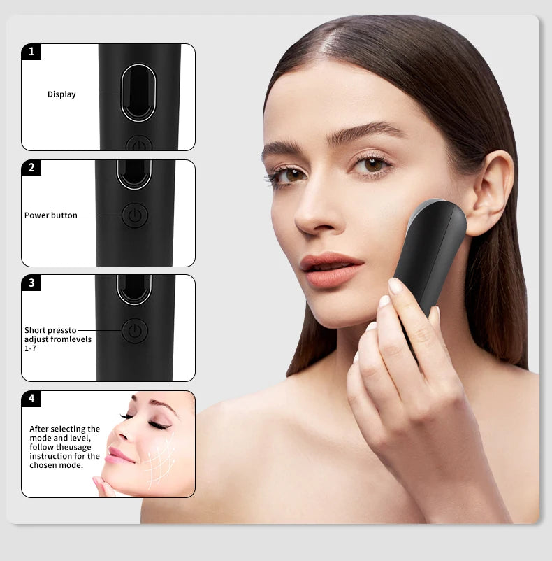 Booster Pro Led Facial Light Therapy 7 Colors Eye Beauty Wand Red Light Eye Massager for Skincare & Blue Rejuvenation Tool