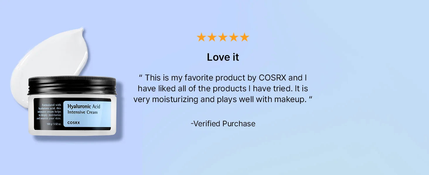 COSRX Hyaluronic Acid Moisturizing Cream, Long-lasting Hydration, Rich Moisturizer for Sensitive Skin 3.52 oz / 100g