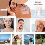 SPF50 + sunscreen, 50ml Korean rice probiotic sunscreen, relieve sun exposure, soft facial moisturizer, efficient sun protection