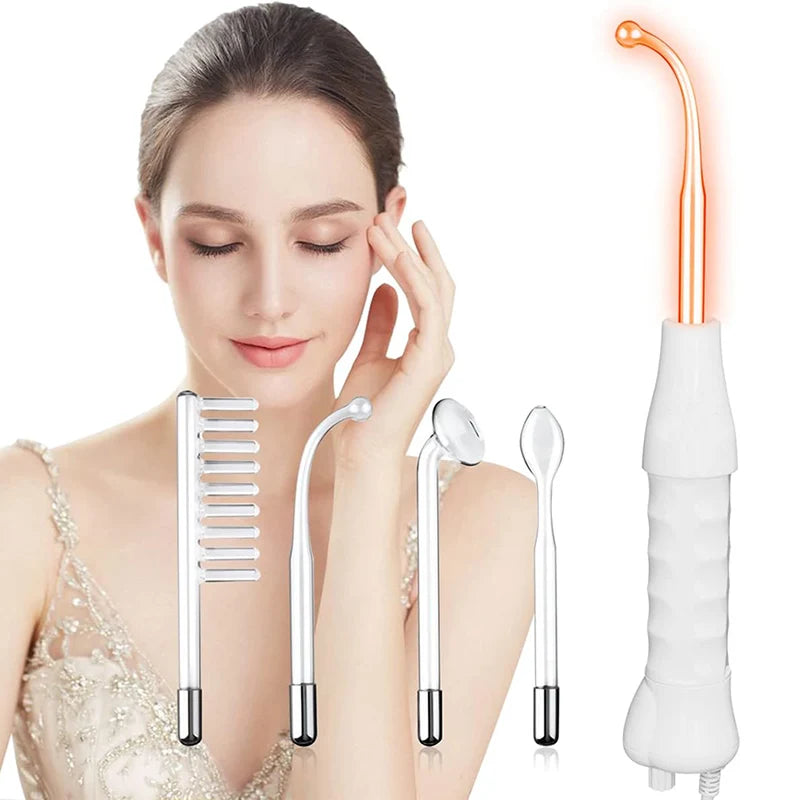 New Orange High Frequency Facial Machine Electrotherapy Wand Neon Argon Tubes Wands Device Face Skin Care  Beauty Tools Home Use
