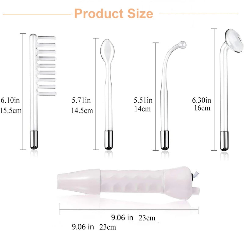 New Orange High Frequency Facial Machine Electrotherapy Wand Neon Argon Tubes Wands Device Face Skin Care  Beauty Tools Home Use